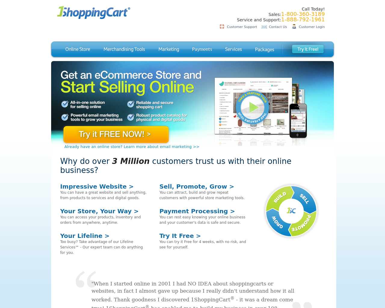 1shoppingcart-homepage-screenshot