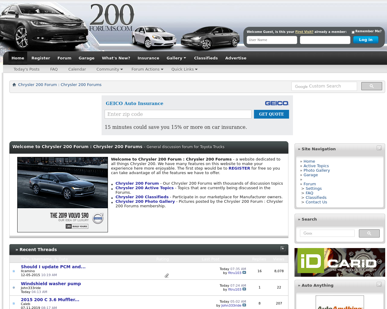 200forums.com-homepage-screenshot